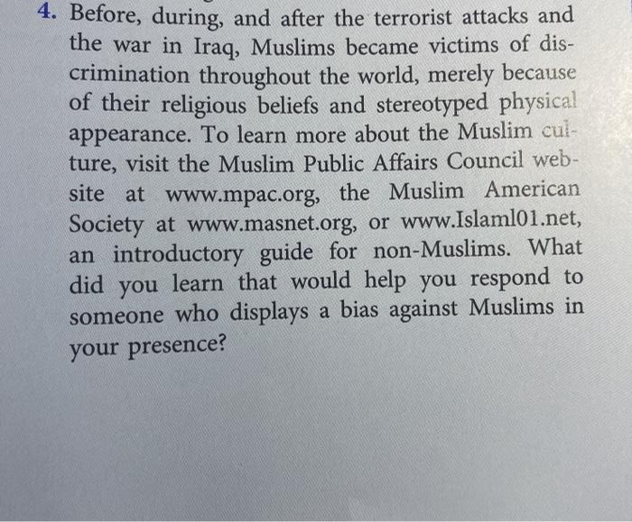 4. Before, during, and after the terrorist