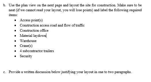 4. (30 points) A plan view is provided on page 6