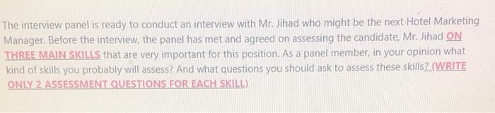 The interview panel is ready to conduct an