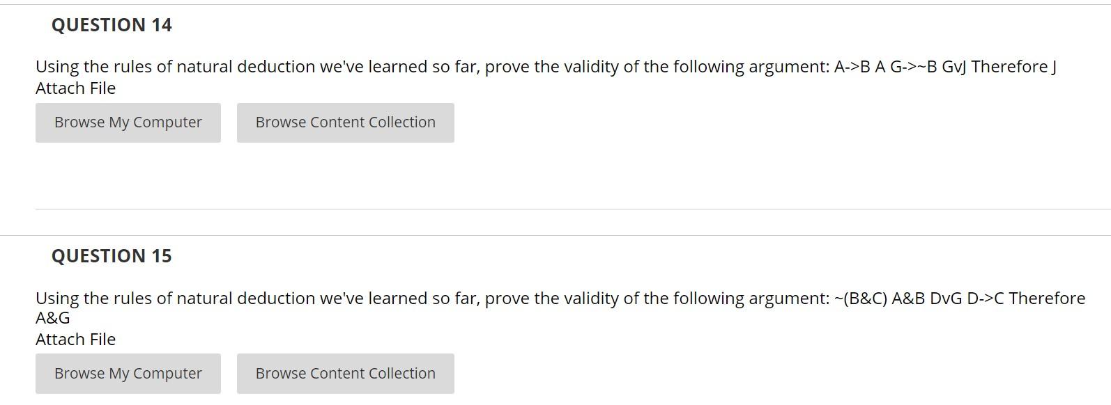 QUESTION 14 Using the rules of natural deduction