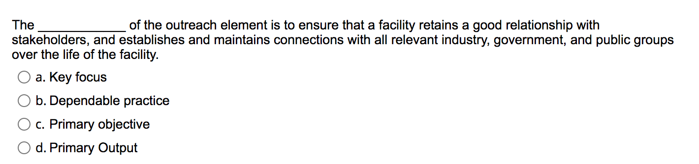 QUESTION 3 The process knowledge element of RBPS