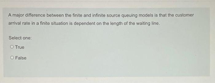 A major difference between the finite and