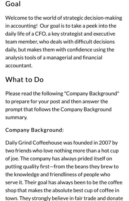 Goal Welcome to the world of strategic