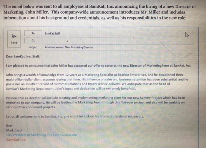 offer one suggestion for mark carol about how to