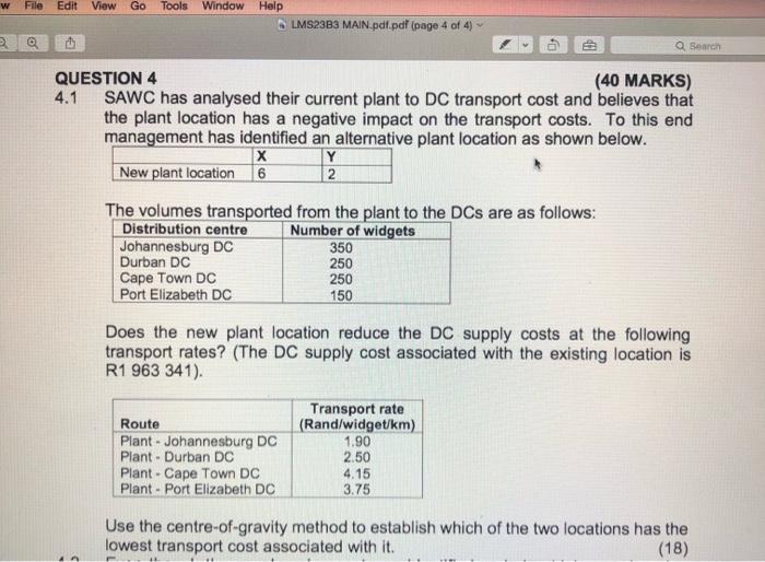 this is a Locations Analysis Question. it is