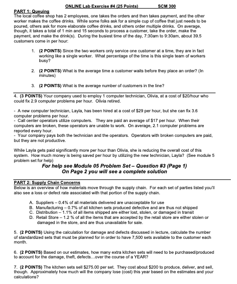 ONLINE Lab Exercise N PART 1: Queuing The local