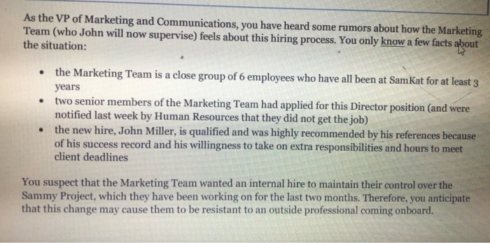 offer one suggestion for mark carol about how to