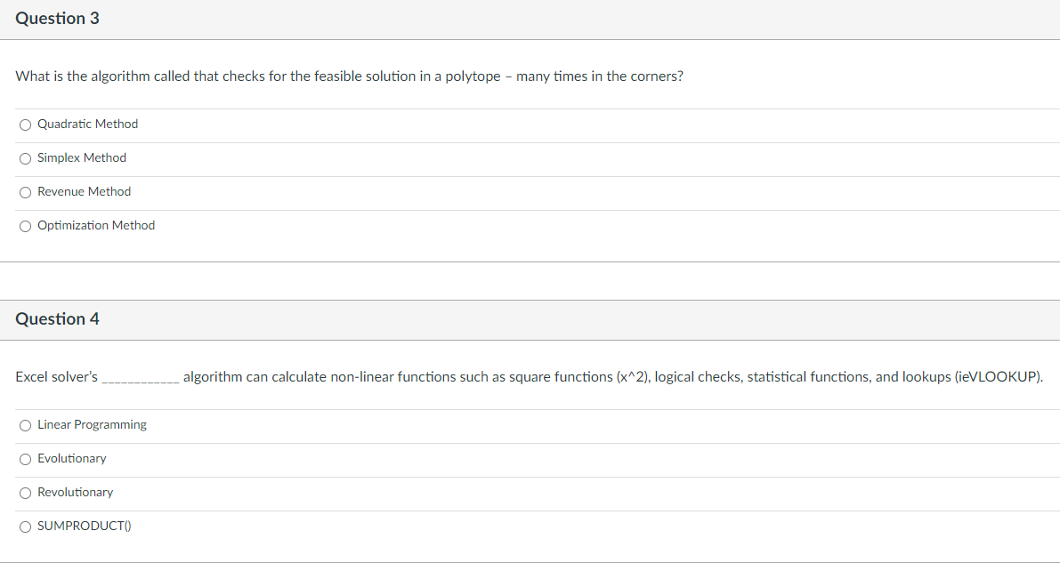 Question 3 What is the algorithm called that