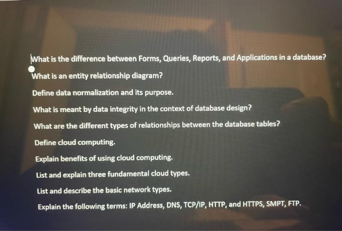 What is the difference between Forms, Queries,