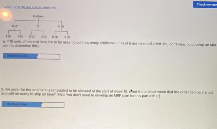 The following table lists the components needed