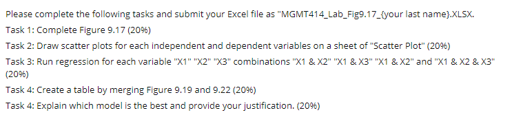 Please complete the following tasks and submit