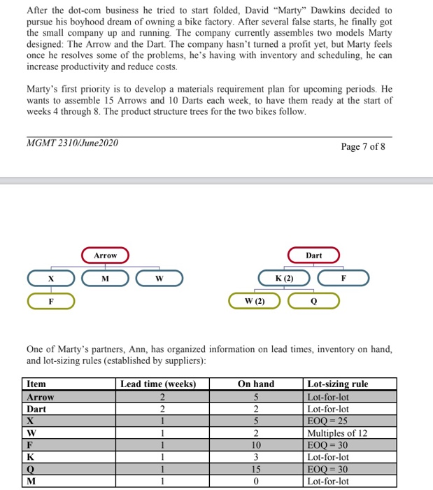 Scheduled receipt: 18 Ws on Week 1 Other