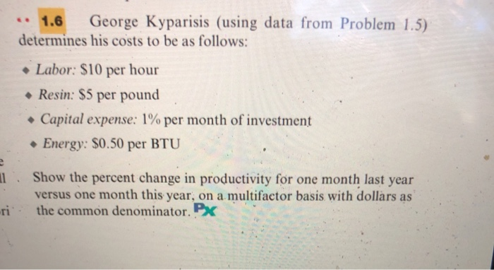1.6 George Kyparisis (using data from Problem