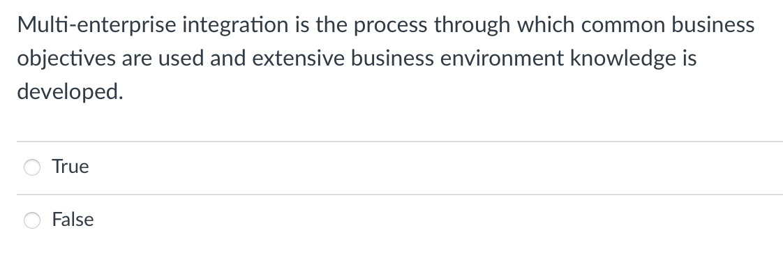 Multi-enterprise integration is the process