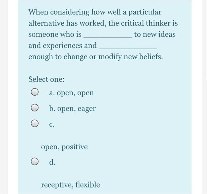 When considering how well a particular