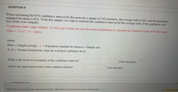When calculating the 95% confidence interval for