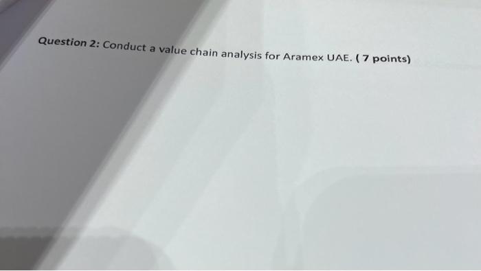 Question 2: Conduct a value chain analysis for