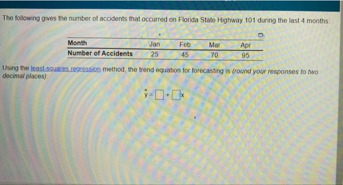 part 2: using least squares regression, the