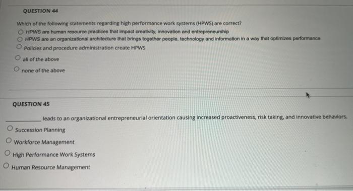 please answer all QUESTION 17 Which of the