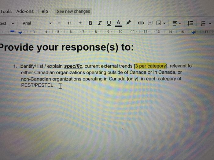 Tools Add-ons Help See new changes Text Arial 11