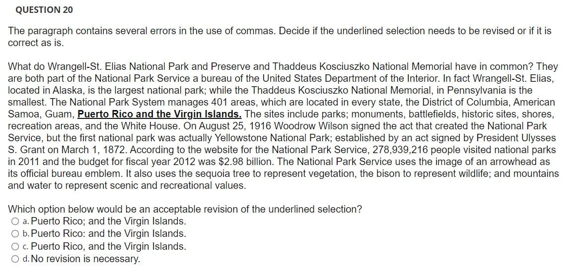 English expert pleasee!! QUESTION 18 The