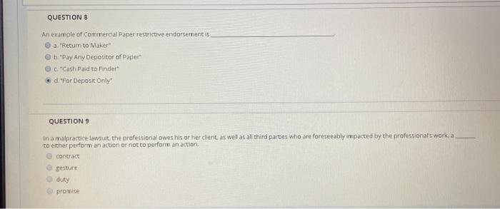 anyone help answer these please QUESTION 8 An