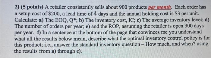 3.) reconsider the retailer from problem 2.)