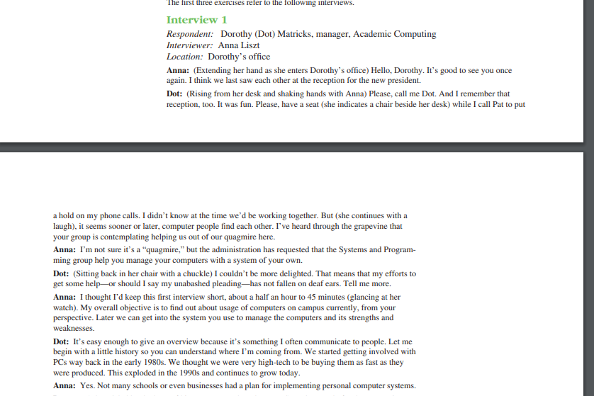 E-1. Analyze the five interviews. In a paragraph,