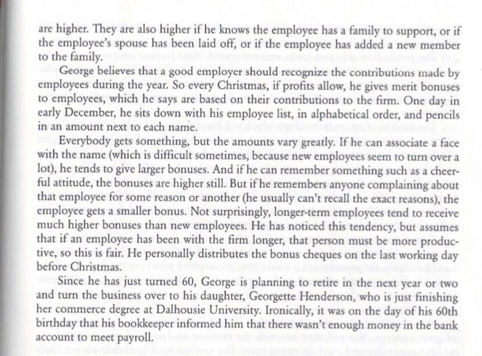 Propose to Georgette two possible Performance Pay