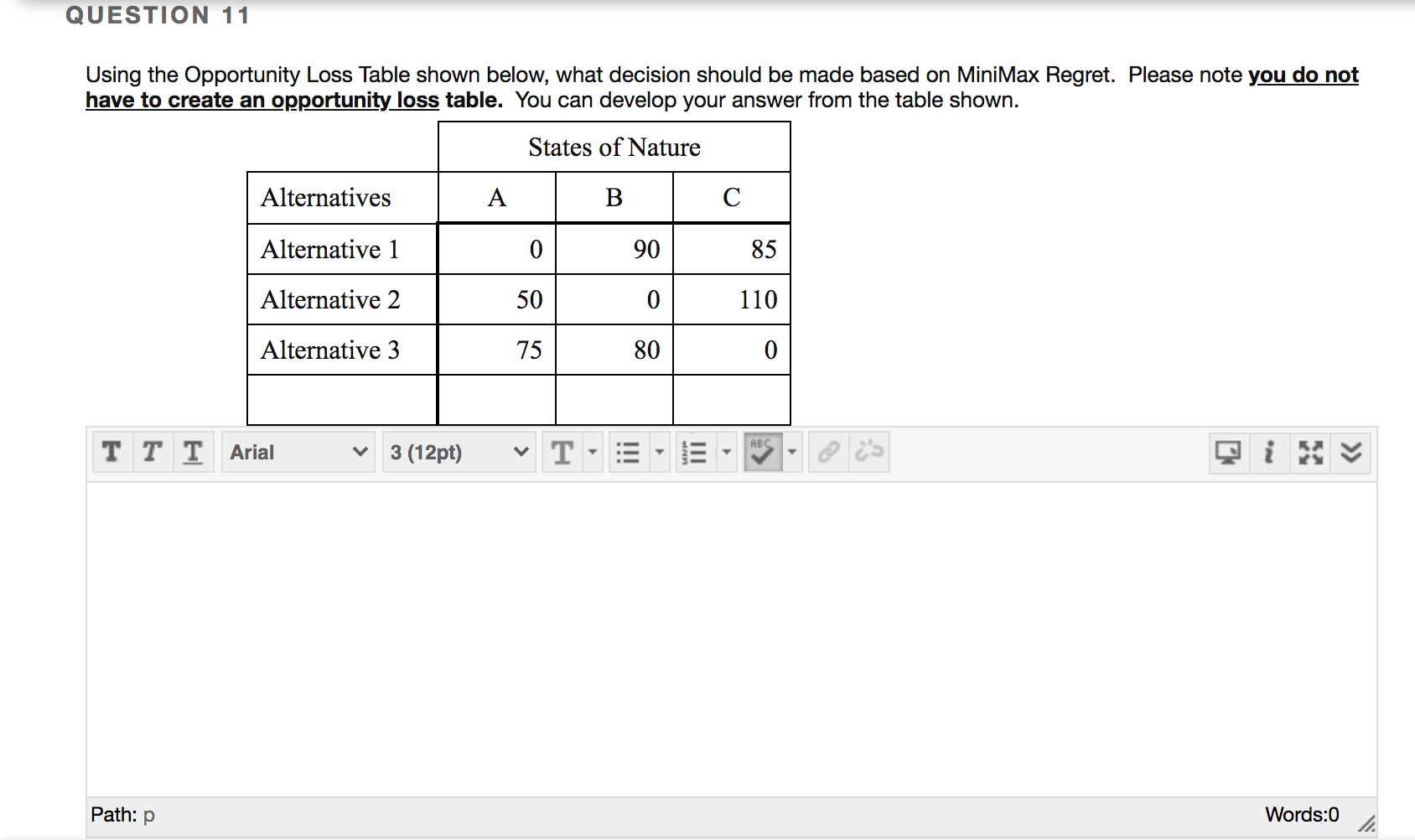 please show work QUESTION 11 Using the