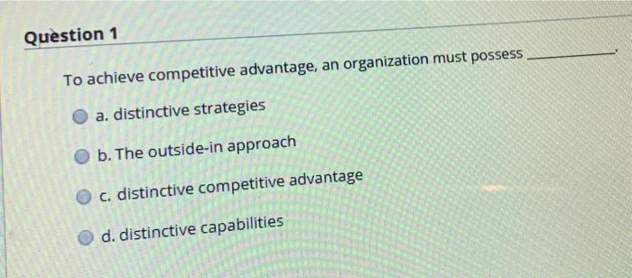 Question 2 The resource-based view of the firm