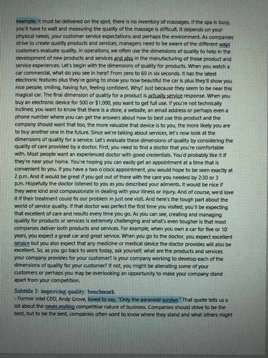 please summarize per sub little thank you Tittle