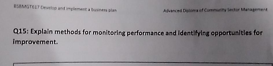 BSBMGT617 GSANGT617 Develop and implement a