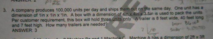 3. A company produces 100,000 units per day and