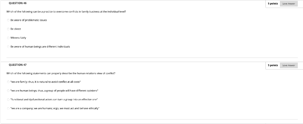 QUESTION 46 5 points Save Answer Which of the