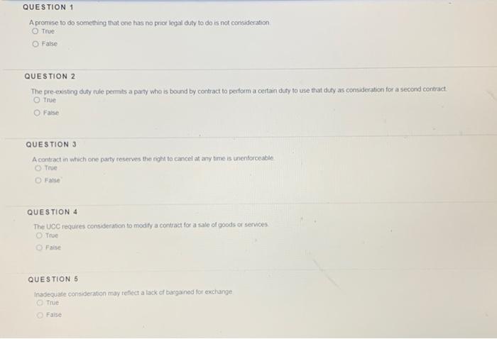 QUESTION 1 A promise to do something that one has