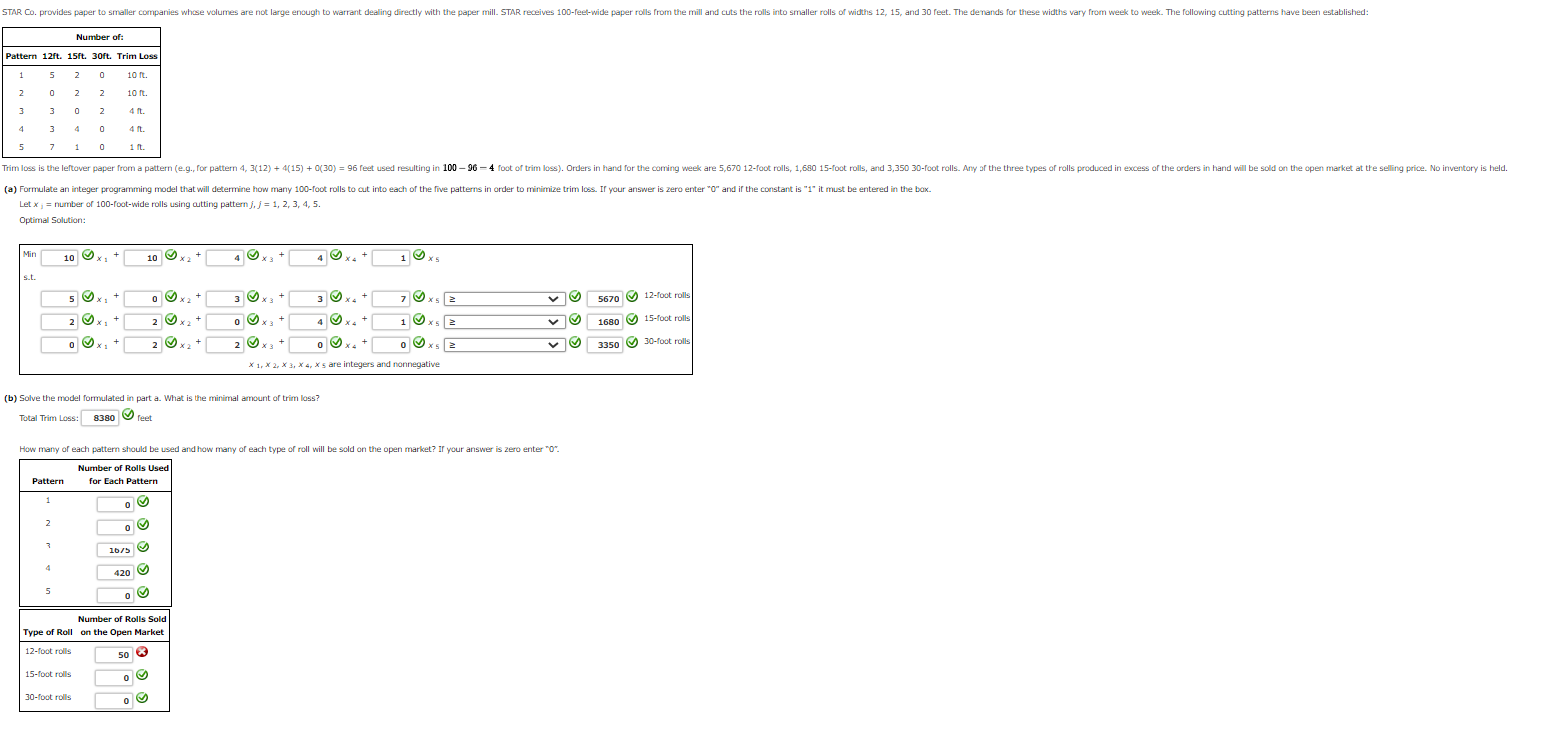 Need help with last question. (b) Solve the model