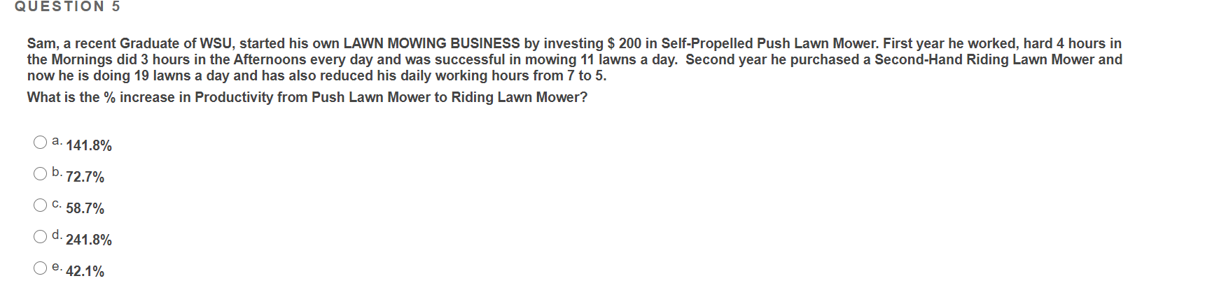 Letter D is not Correct QUESTION 5 Sam, a recent