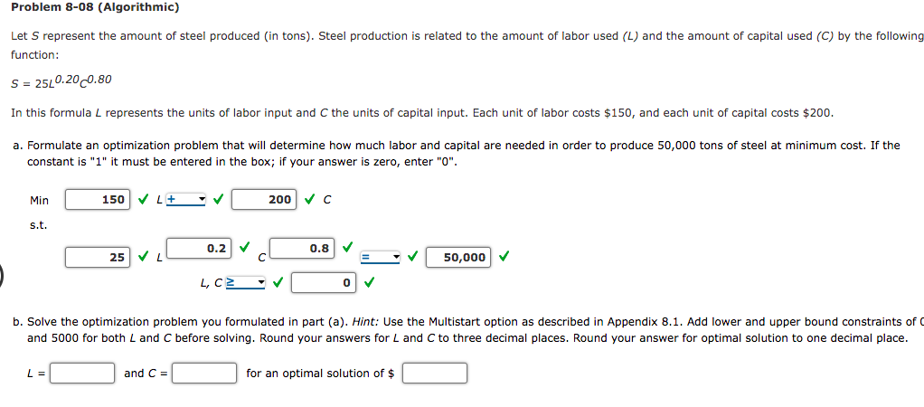 Problem 8-08 (Algorithmic) Let S represent the