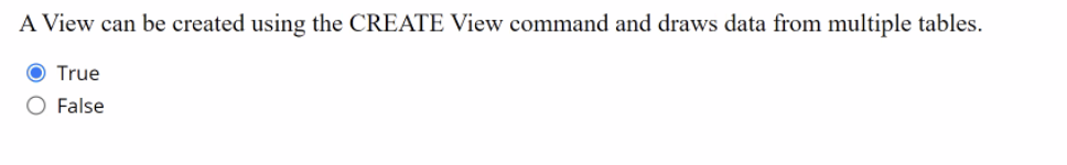 A View can be created using the CREATE View