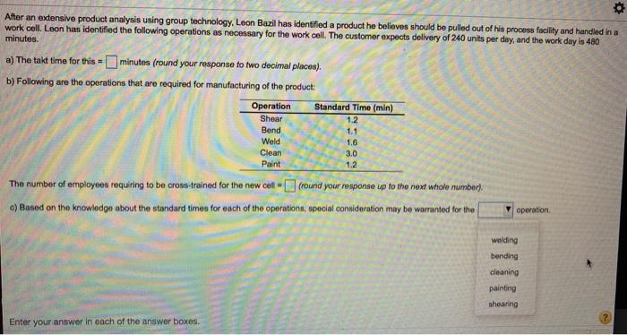 After an extensive product analysis using group