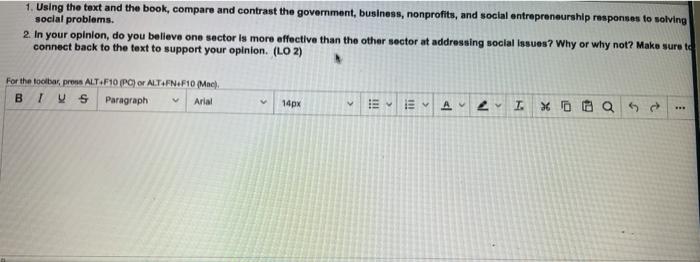 1. Using the text and the book, compare and