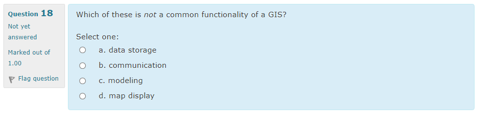 Question 18 Which of these is not a common