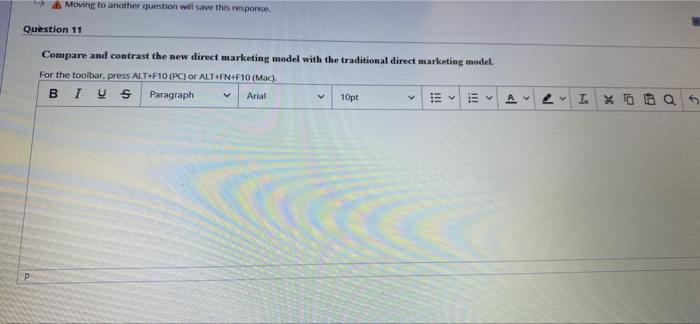 Moving to another question will save this