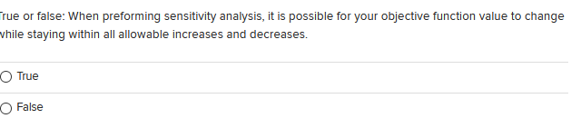 True or false: When preforming sensitivity