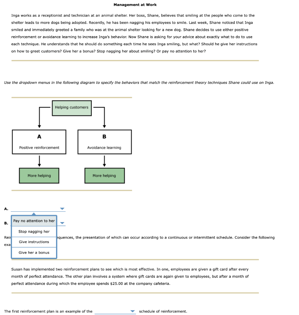 Answers for question 2: Fixed Ratio Fixed