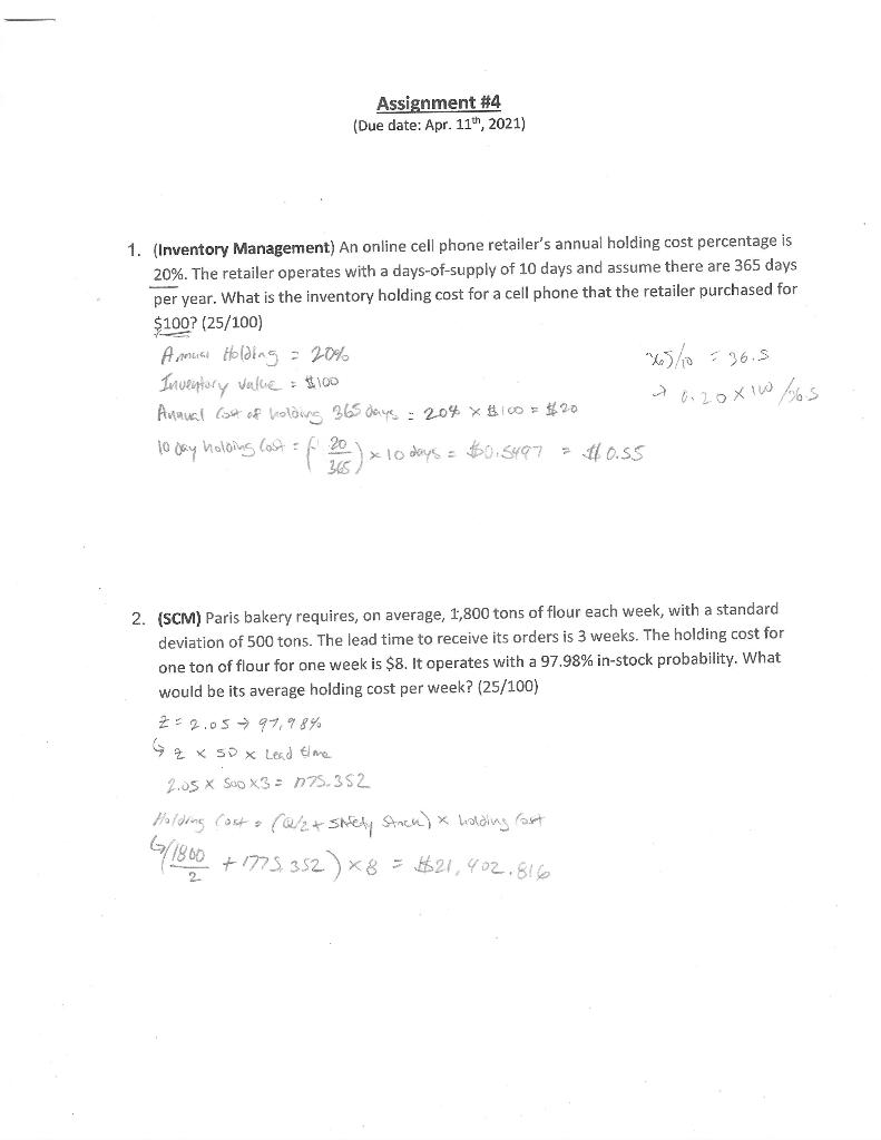 Can someone check my work please? for question 2