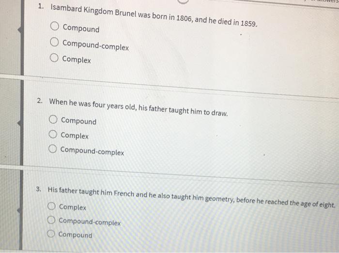 1. Isambard Kingdom Brunel was born in 1806, and