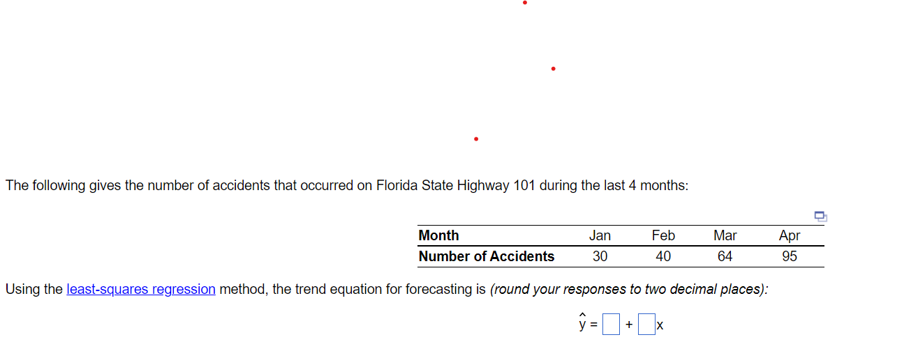 The following gives the number of accidents that