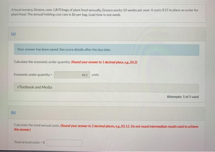 A local nursery, Greens, ses 1870 bags of plant